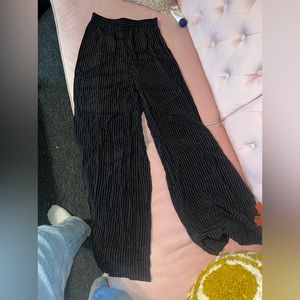 Blue and orange striped pants